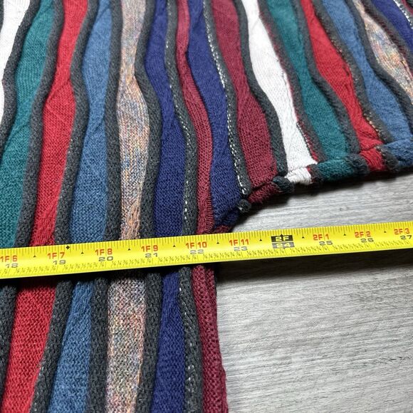 Vintage Alfani Coogi Style 3D Knit Sweater Long Sleeve Pullover Size Medium 90s - Picture 4 of 6